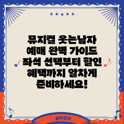 뮤지컬 웃는남자 예매 완벽 가이드: 좌석 선택부터 할인 혜택까지 알차게 준비하세요!