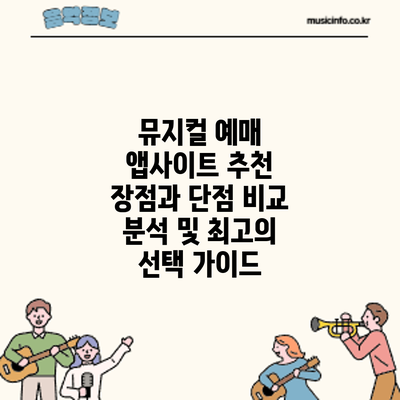 뮤지컬 예매 앱/사이트 추천: 장점과 단점 비교 분석 및 최고의 선택 가이드