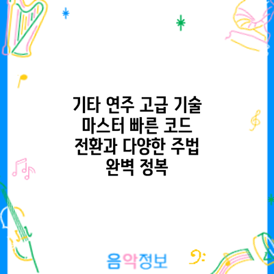 기타 연주 고급 기술 마스터: 빠른 코드 전환과 다양한 주법 완벽 정복