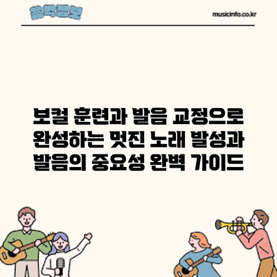 보컬 훈련과 발음 교정으로 완성하는 멋진 노래: 발성과 발음의 중요성 완벽 가이드