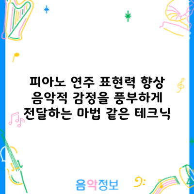 피아노 연주 표현력 향상: 음악적 감정을 풍부하게 전달하는 마법 같은 테크닉