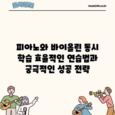 피아노와 바이올린 동시 학습: 효율적인 연습법과 궁극적인 성공 전략