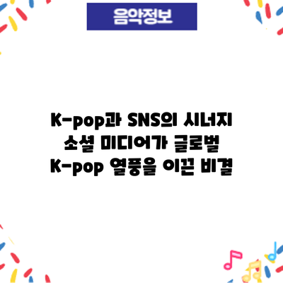 K-pop과 SNS의 시너지: 소셜 미디어가 글로벌 K-pop 열풍을 이끈 비결