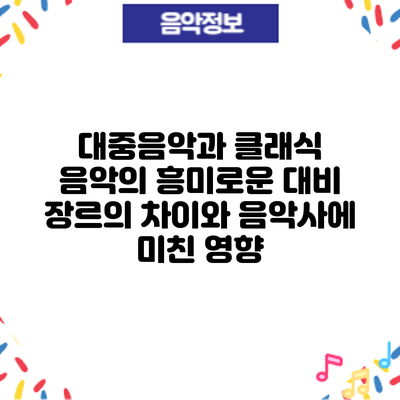 대중음악과 클래식 음악의 흥미로운 대비: 장르의 차이와 음악사에 미친 영향