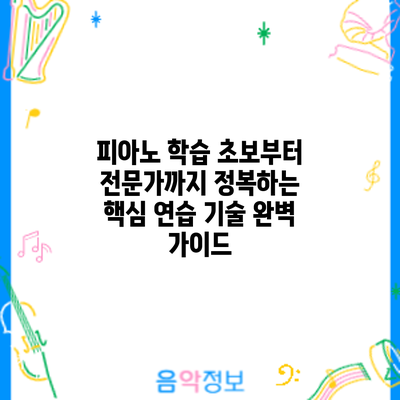 피아노 학습: 초보부터 전문가까지 정복하는 핵심 연습 기술 완벽 가이드