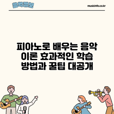 피아노로 배우는 음악 이론: 효과적인 학습 방법과 꿀팁 대공개