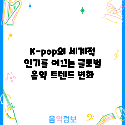 K-pop의 세계적 인기를 이끄는 글로벌 음악 트렌드 변화