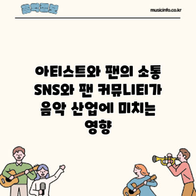 아티스트와 팬의 소통: SNS와 팬 커뮤니티가 음악 산업에 미치는 영향