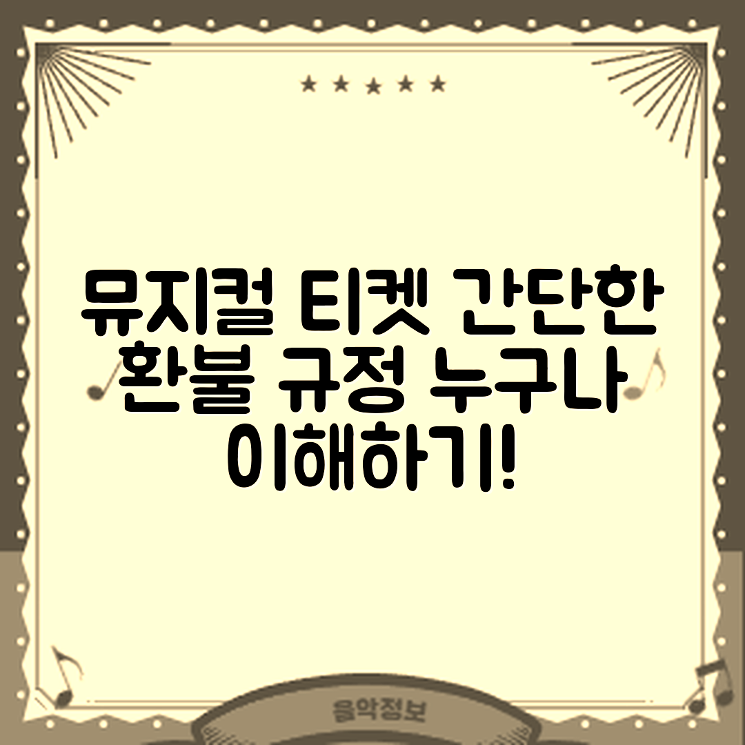 누구나 쉽게 이해하는 뮤지컬 티켓 취소 및 환불 규정