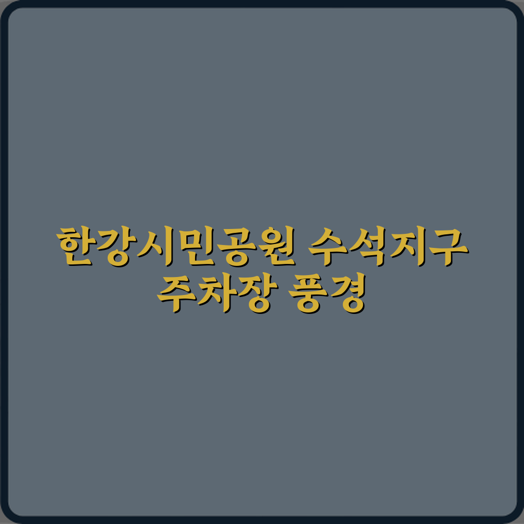 한강시민공원 수석지구 주차장 완벽 방문기 | 글로벌 추천 리뷰