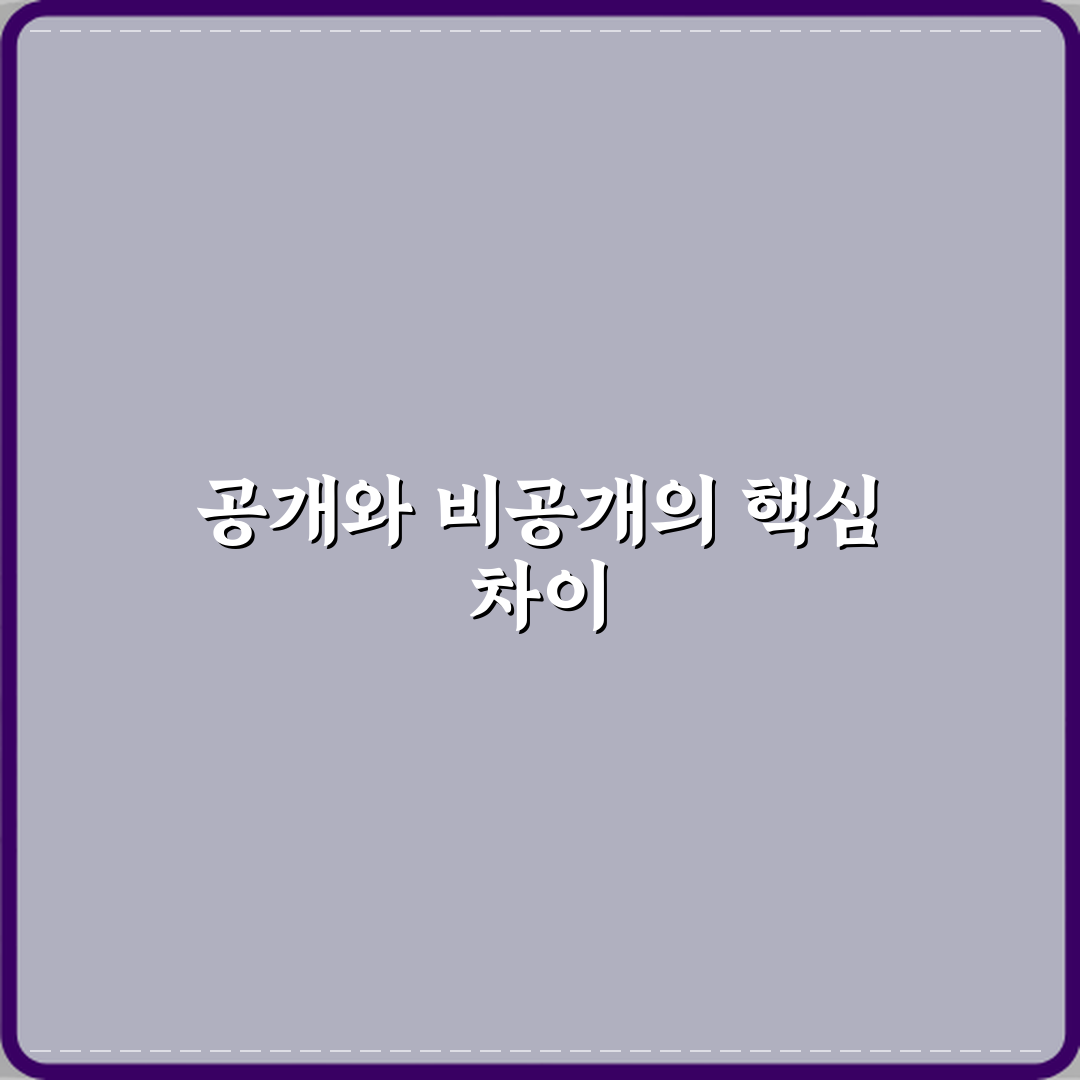 ‘공개’와 ‘비공개’ 설정 차이 정확하게 이해하기 심층분석 7단계 완벽가이드